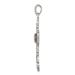 Sterling Silver Antiqued Marcasite Cross Pendant - Product Photo