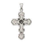 Sterling Silver Antiqued Marcasite Cross Pendant - Product Photo