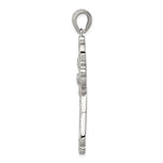 Sterling Silver Rhodium-plated CZ Filigree Cross Pendant - Product Photo