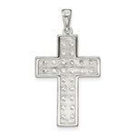 Sterling Silver Rhodium-plated CZ Latin Cross Pendant - Product Photo