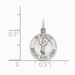 Sterling Silver Antiqued Divino Nino Medal (Divine Infant Jesus) - Product Photo