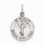 Sterling Silver Antiqued Divino Nino Medal (Divine Infant Jesus) - Product Photo