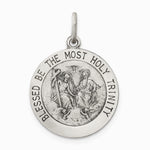 Sterling Silver Antiqued Holy Trinity Medal - Product Photo