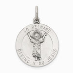 Sterling Silver Antiqued Divino Nino Medal (Divine Infant Jesus) - Product Photo