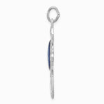 Sterling Silver Platinum-plated Miraculous Medal Cross Pendant - Product Photo