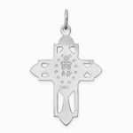 Sterling Silver Platinum-plated Miraculous Medal Cross Pendant - Product Photo