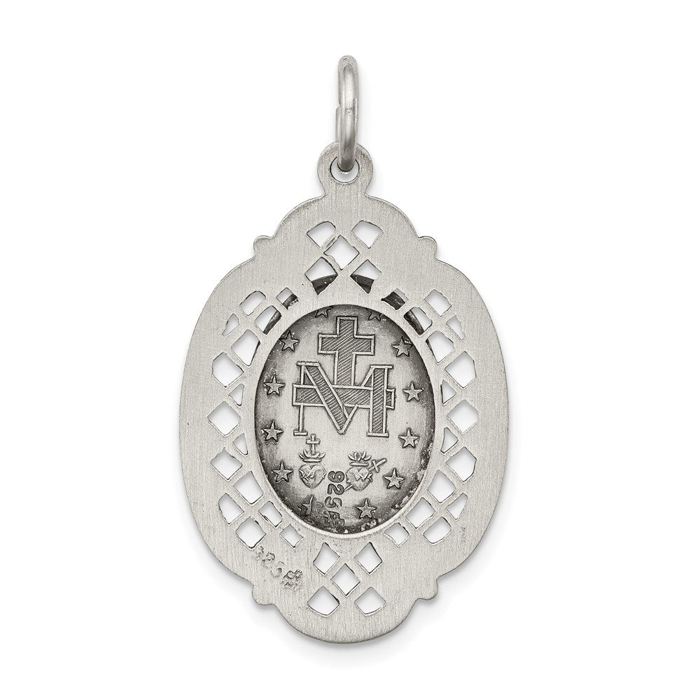 Sterling Silver Antiqued Miraculous Medal - Product Photo
