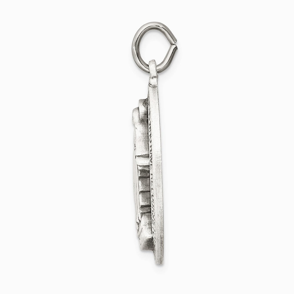 Sterling Silver Antiqued Miraculous Medal - Product Photo