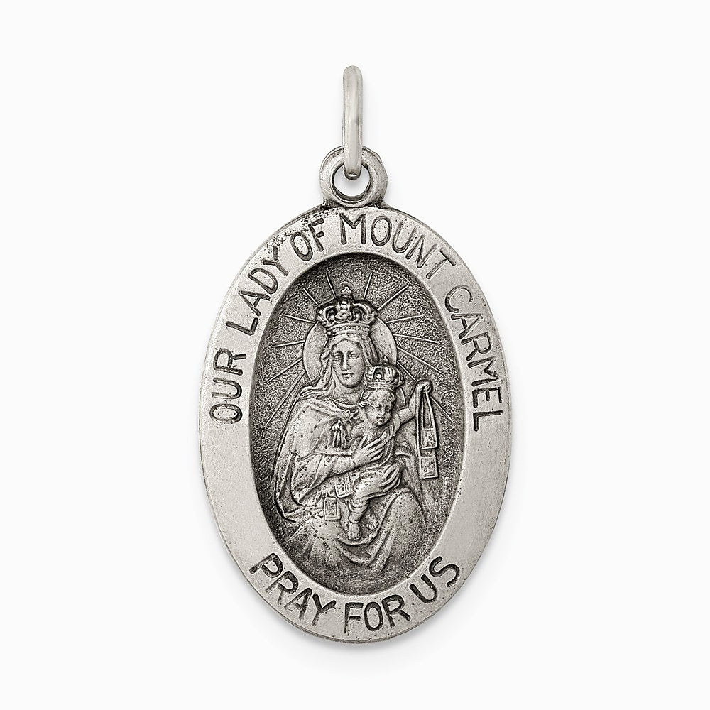 Sterling Silver Antiqued Our Lady of Mt.Carmel Medal