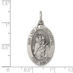 Sterling Silver Antiqued Our Lady of Mount Carmel Medal - Product Photo