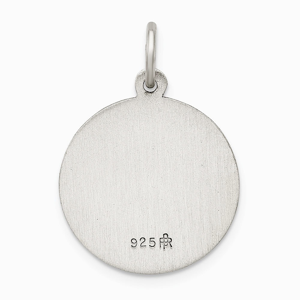 Sterling Silver Antiqued Our Lady of Perpetual Help Round Medal - Product Photo