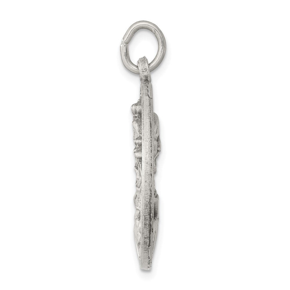 Sterling Silver Antiqued Our Lady of the Holy Scapular Medal - Product Photo
