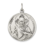 Sterling Silver Antiqued Our Lady of the Holy Scapular Medal - Product Photo