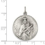 Sterling Silver Antiqued Our Lady of the Holy Scapular Medal - Product Photo