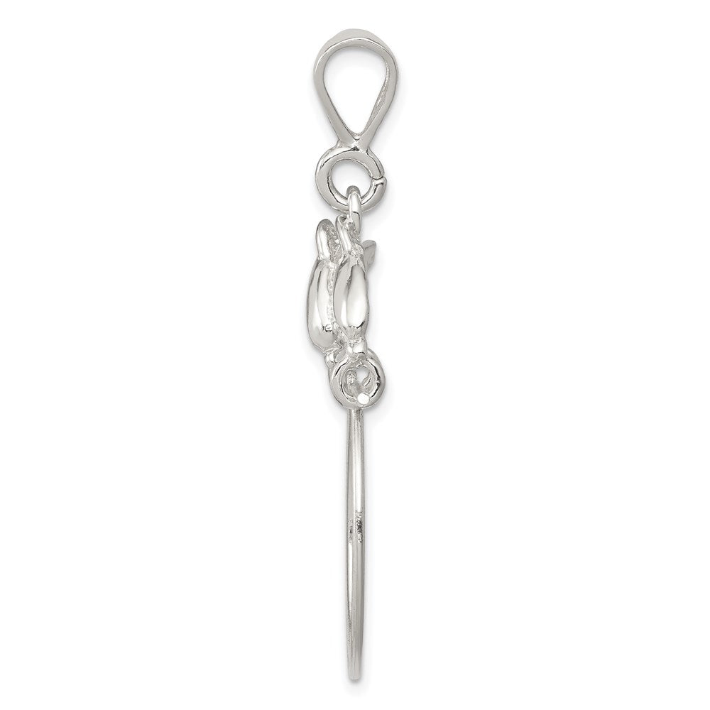 Sterling Silver Dolphin Charm Holder - Product Photo