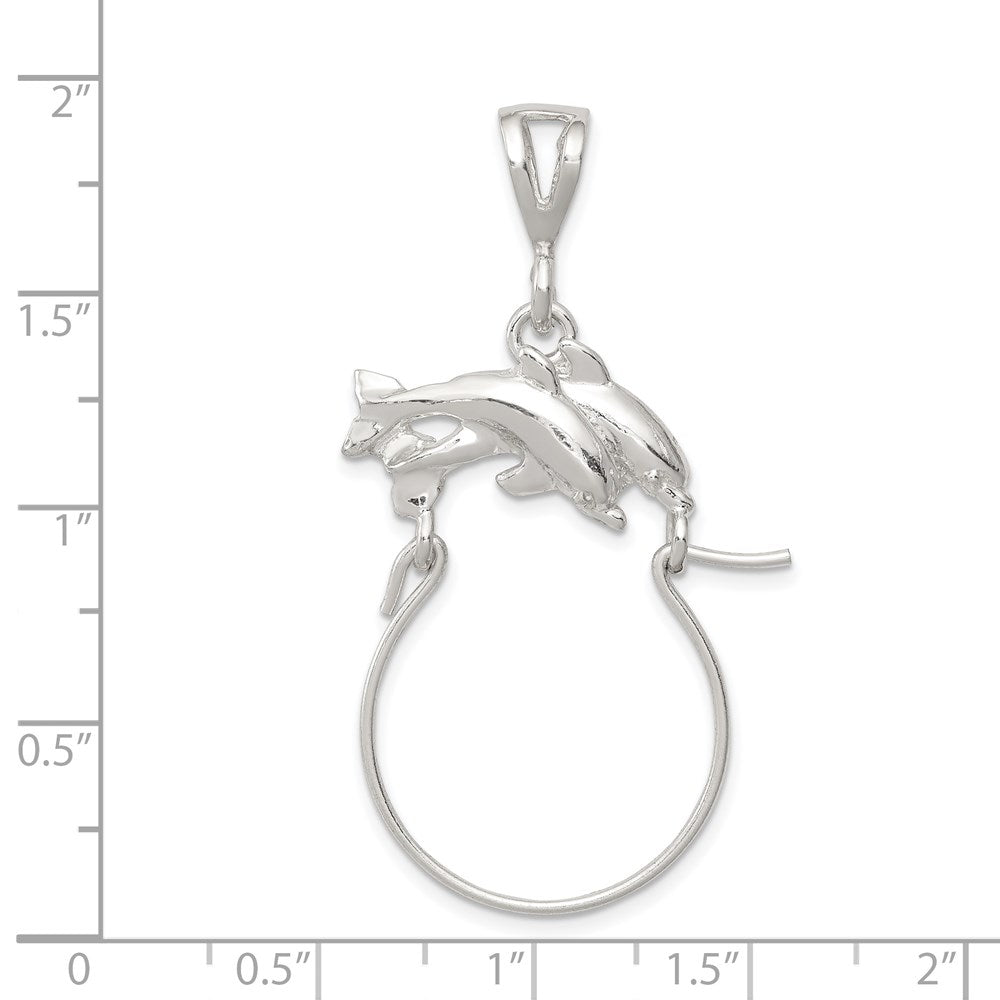 Sterling Silver Dolphin Charm Holder - Product Photo