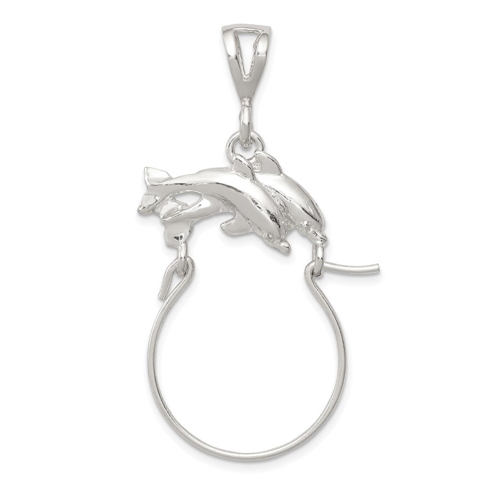 Sterling Silver Dolphin Charm Holder - Product Photo