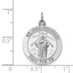 Sterling Silver Rhodium-plated Saint Jude Thaddeus Medal - Product Photo