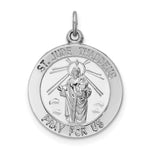 Sterling Silver Rhodium-plated Saint Jude Thaddeus Medal - Product Photo