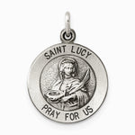 Sterling Silver Antiqued Saint Lucy Medal - Product Photo