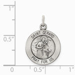 Sterling Silver Antiqued Saint Gerard Medal - Product Photo