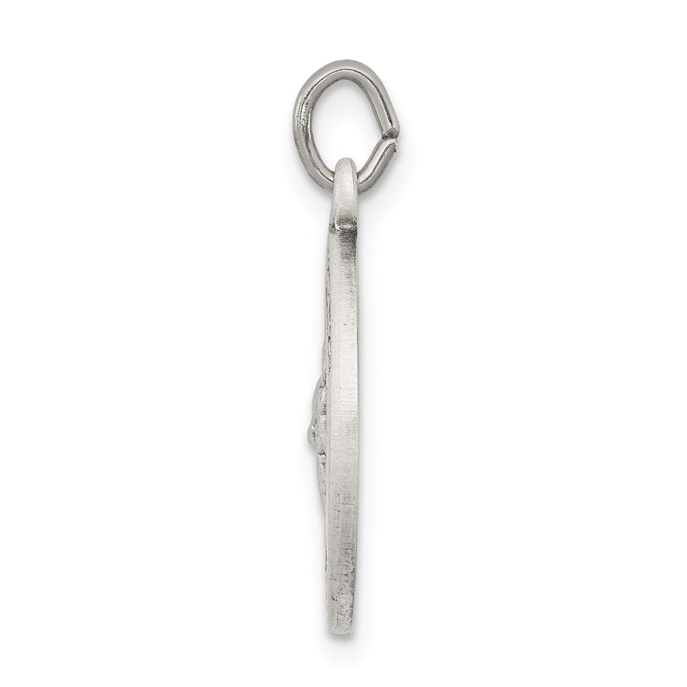 Sterling Silver Antiqued St. Gerard Medal Pendant - Product Photo