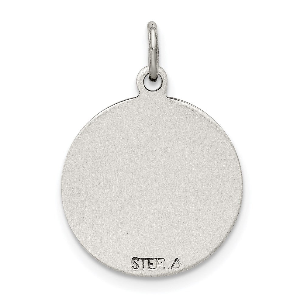 Sterling Silver Antiqued St. Gerard Medal Pendant - Product Photo