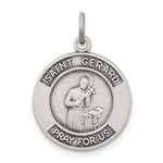 Sterling Silver Antiqued St. Gerard Medal Pendant - Product Photo