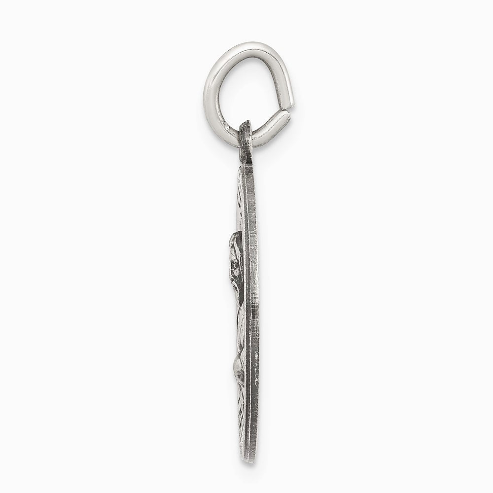 Sterling Silver Antiqued Saint Mark Medal - Product Photo
