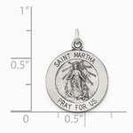 Sterling Silver Antiqued Saint Martha Medal - Product Photo