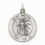 Sterling Silver Antiqued Saint Martha Medal - Product Photo