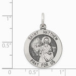 Sterling Silver Antiqued Saint Matthew Medal - Product Photo