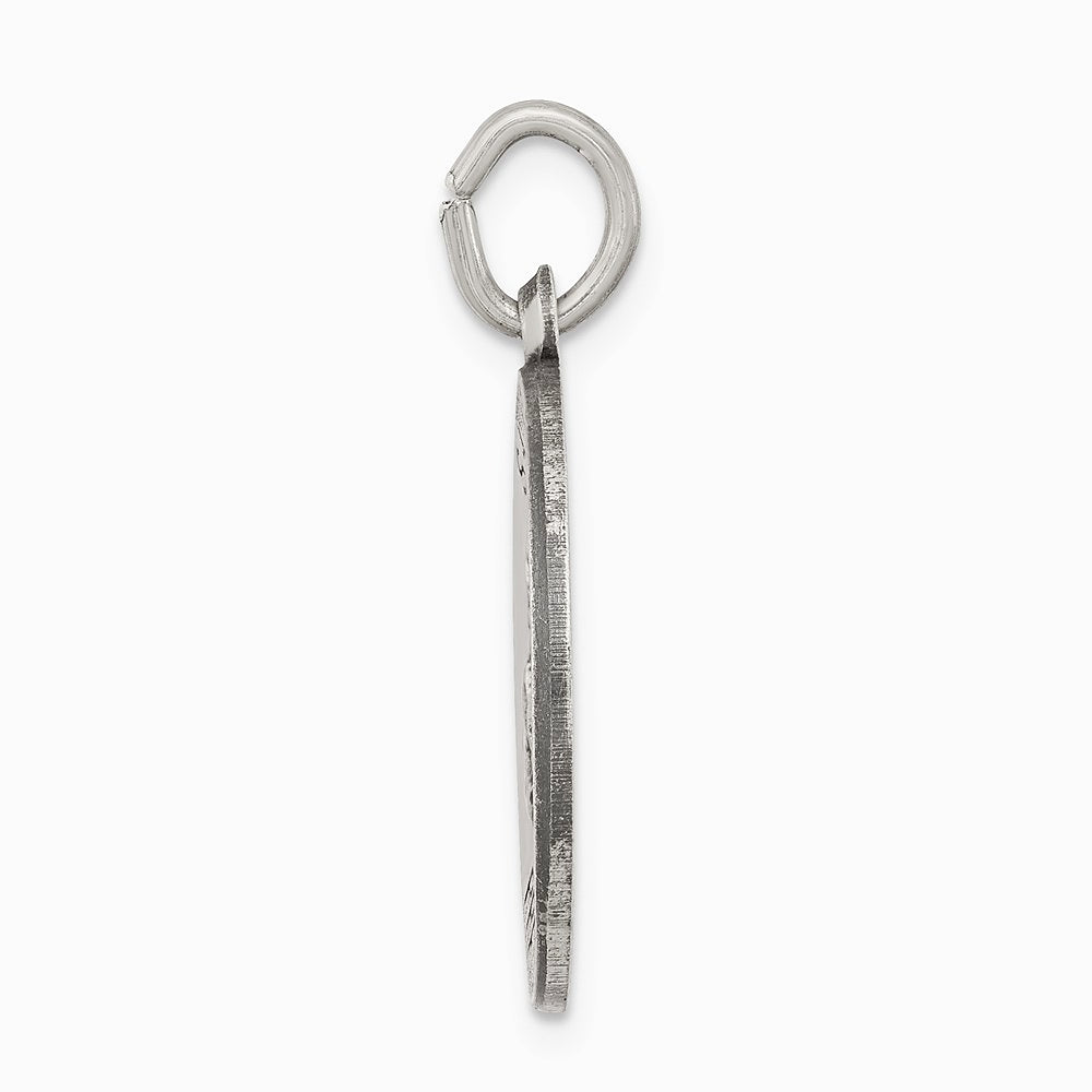 Sterling Silver Antiqued Saint Roch Medal - Product Photo