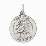 Sterling Silver Antiqued Saint Roch Medal - Product Photo