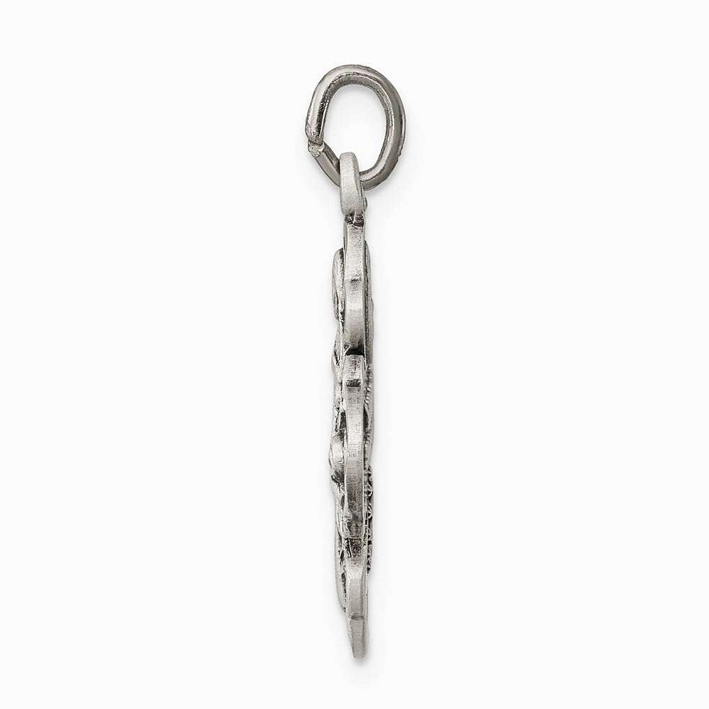 Sterling Silver Antiqued Reservible 4-way Medal - Product Photo