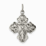 Sterling Silver Antiqued Reservible 4-way Medal - Product Photo