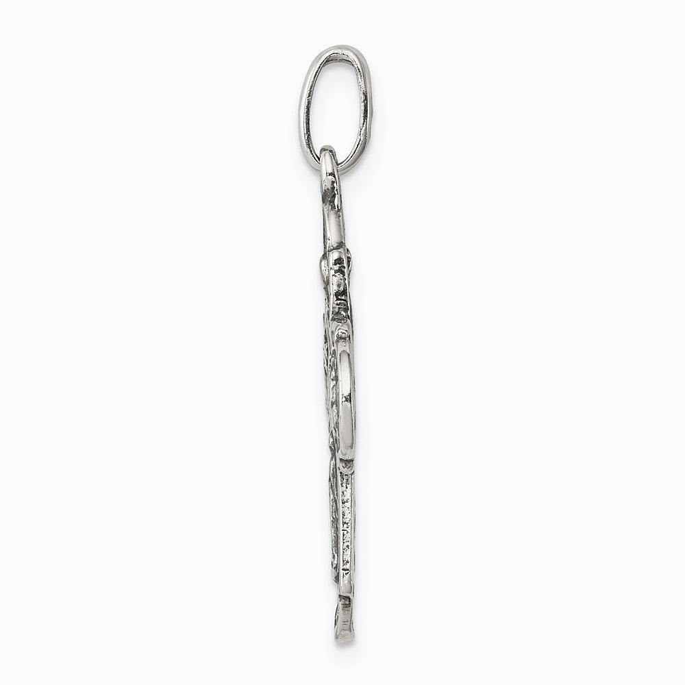 Sterling Silver Antiqued Reversible 4-way Medal - Product Photo