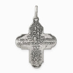 Sterling Silver Antiqued Reversible 4-way Medal - Product Photo