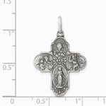Sterling Silver Antiqued Reversible 4-way Medal - Product Photo