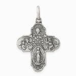 Sterling Silver Antiqued Reversible 4-way Medal - Product Photo