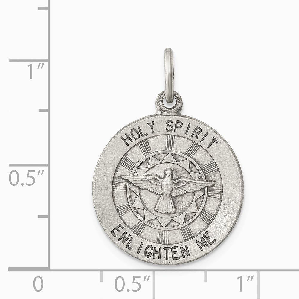 Sterling Silver Antiqued Holy Spirit Medal - Product Photo