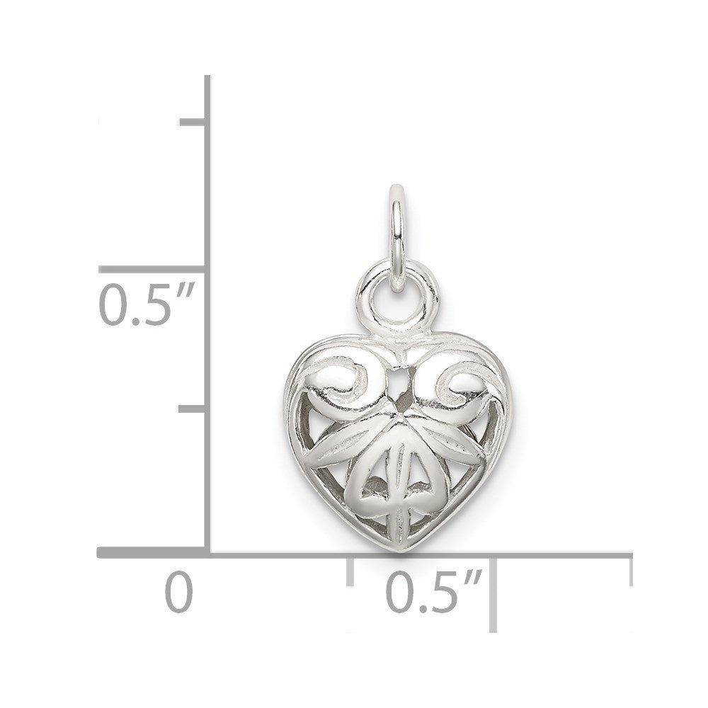 Sterling Silver Heart Charm - Product Photo