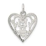 Sterling Silver Mom in Heart Pendant - Product Photo