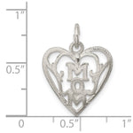 Sterling Silver Mom in Heart Pendant - Product Photo