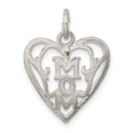 Sterling Silver Mom in Heart Pendant - Product Photo