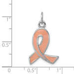 Sterling Silver Rhodium-platedEnamel Ribbon Charm - Product Photo