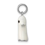 Sterling Silver Rhodium-platedWhite Enamel Ghost Charm - Product Photo