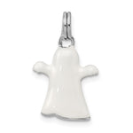Sterling Silver Rhodium-platedWhite Enamel Ghost Charm - Product Photo