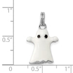 Sterling Silver Rhodium-platedWhite Enamel Ghost Charm - Product Photo