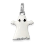Sterling Silver Rhodium-platedWhite Enamel Ghost Charm - Product Photo